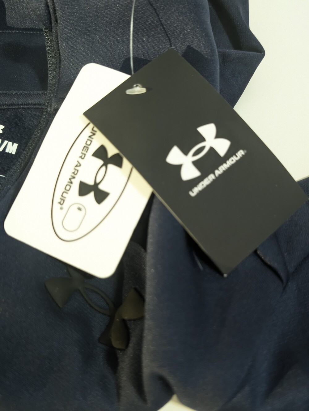 ​🏷️ Under Armour Boys Medium Navy Blue Fleece 1/4 Zip Pullover NWT YM Layers M - Picture 6 of 8